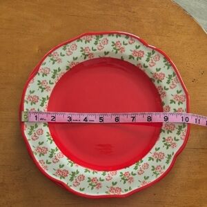 Pioneer Woman Timeless Floral Red Dinner Plate. Set of 2.